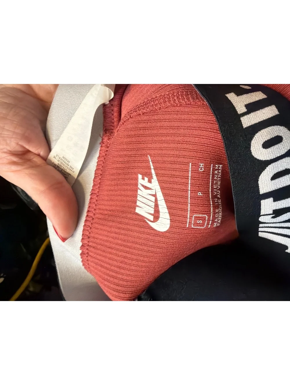 Nike Just Do It Rust Orange Ribbed Leggings Size Small
